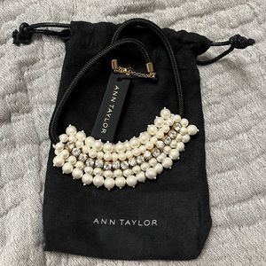 **NEW Ann Taylor Pearl / Diamonique Necklace Choker